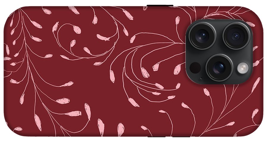 Pink and Red Zentangle Vines and Leaf Pattern - Phone Case
