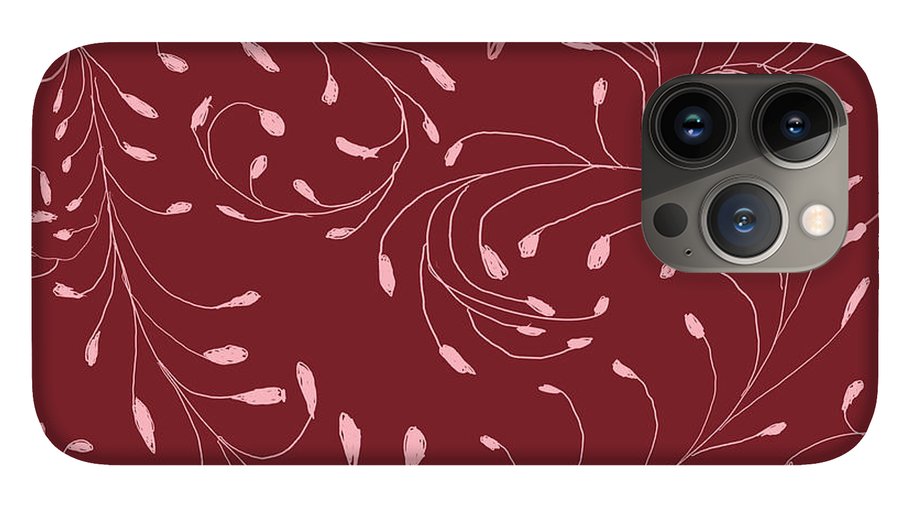Pink and Red Zentangle Vines and Leaf Pattern - Phone Case