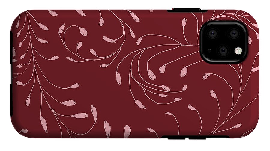 Pink and Red Zentangle Vines and Leaf Pattern - Phone Case