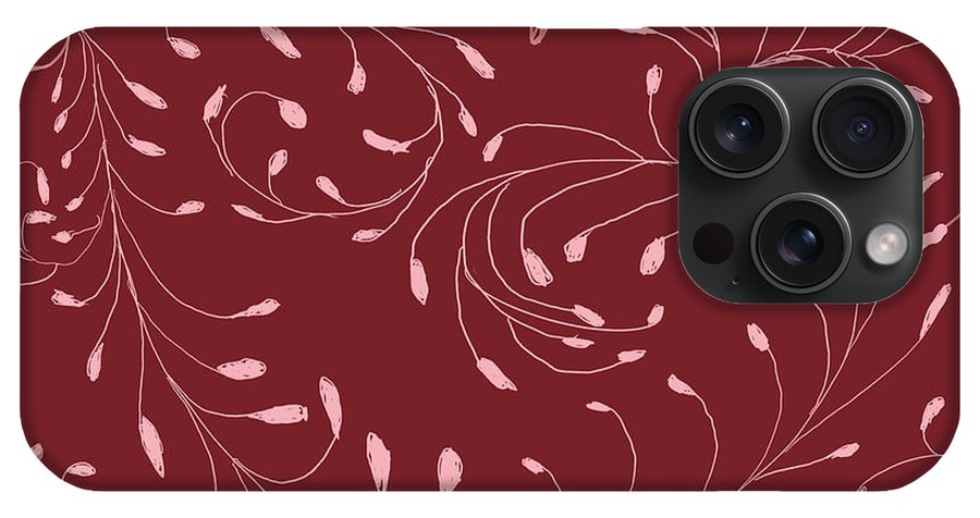 Pink and Red Zentangle Vines and Leaf Pattern - Phone Case