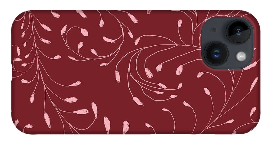 Pink and Red Zentangle Vines and Leaf Pattern - Phone Case