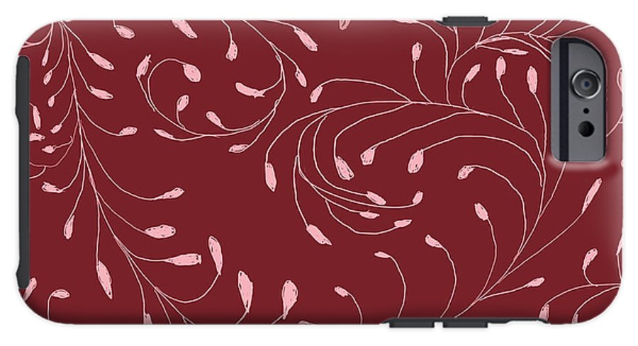 Pink and Red Zentangle Vines and Leaf Pattern - Phone Case