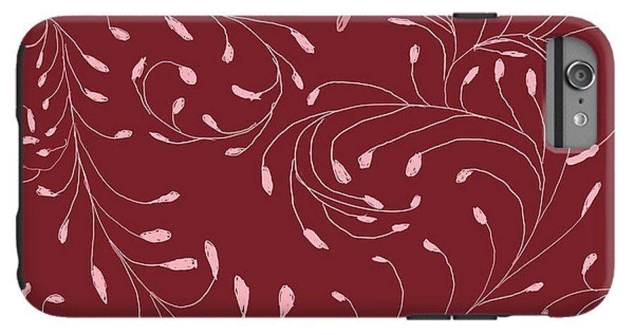 Pink and Red Zentangle Vines and Leaf Pattern - Phone Case