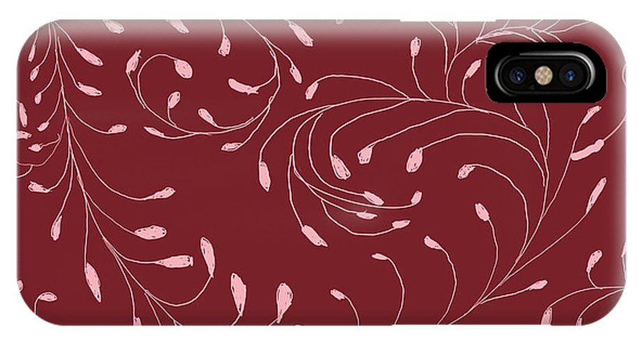 Pink and Red Zentangle Vines and Leaf Pattern - Phone Case