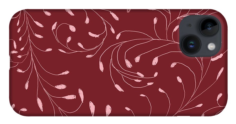 Pink and Red Zentangle Vines and Leaf Pattern - Phone Case