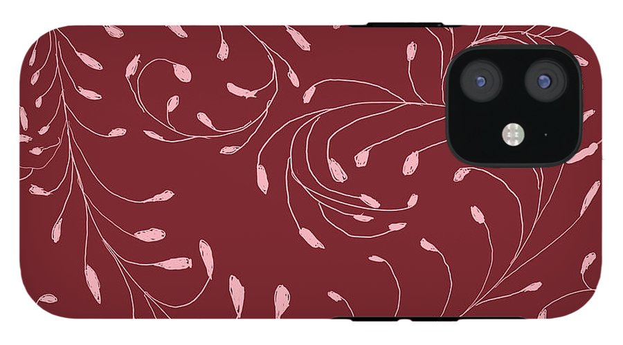 Pink and Red Zentangle Vines and Leaf Pattern - Phone Case