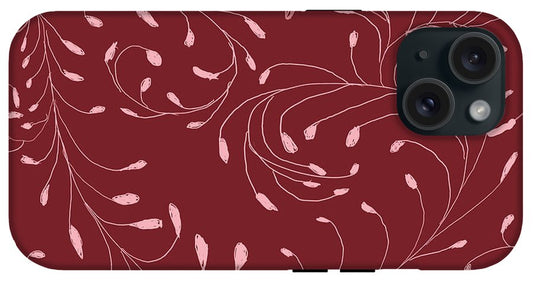 Pink and Red Zentangle Vines and Leaf Pattern - Phone Case