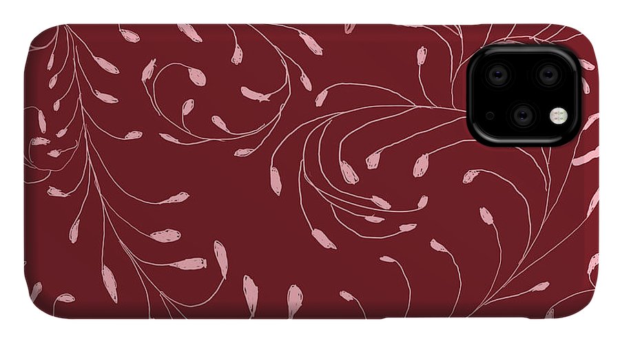Pink and Red Zentangle Vines and Leaf Pattern - Phone Case