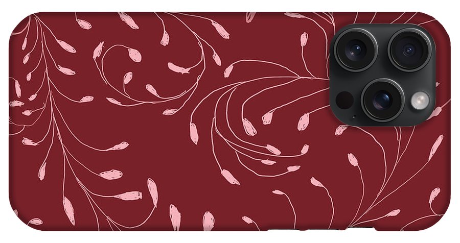 Pink and Red Zentangle Vines and Leaf Pattern - Phone Case
