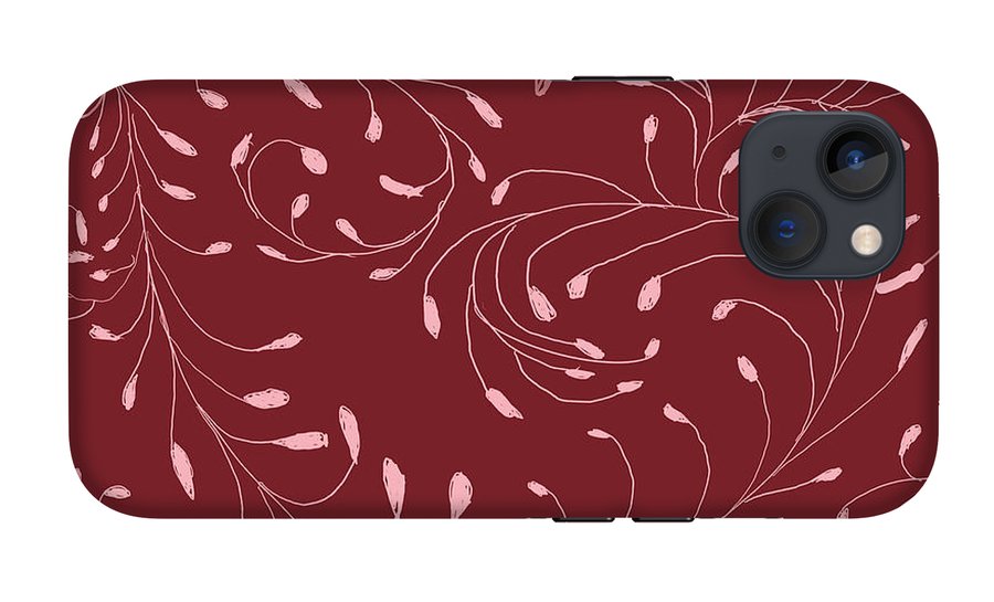 Pink and Red Zentangle Vines and Leaf Pattern - Phone Case