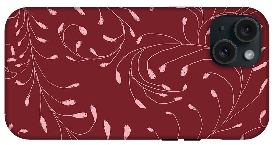 Pink and Red Zentangle Vines and Leaf Pattern - Phone Case