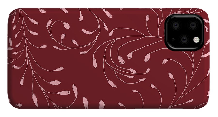 Pink and Red Zentangle Vines and Leaf Pattern - Phone Case
