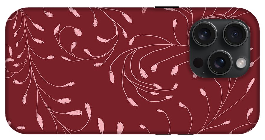 Pink and Red Zentangle Vines and Leaf Pattern - Phone Case