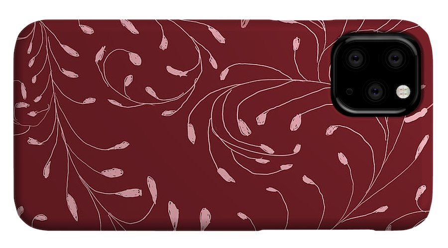 Pink and Red Zentangle Vines and Leaf Pattern - Phone Case