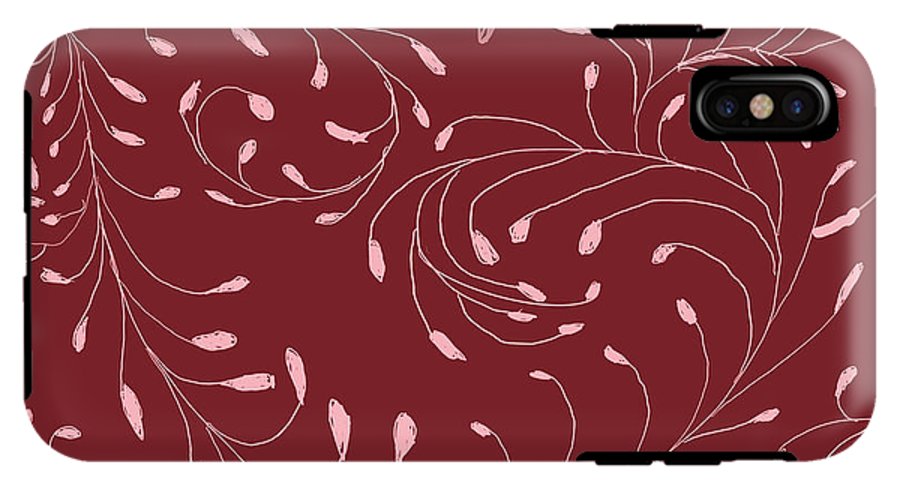 Pink and Red Zentangle Vines and Leaf Pattern - Phone Case