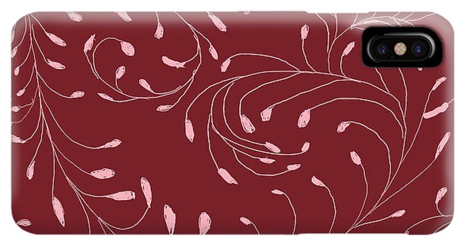 Pink and Red Zentangle Vines and Leaf Pattern - Phone Case