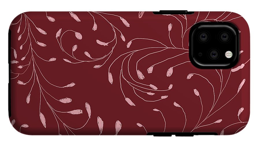 Pink and Red Zentangle Vines and Leaf Pattern - Phone Case
