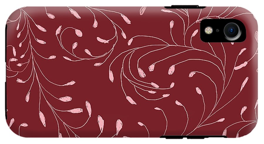 Pink and Red Zentangle Vines and Leaf Pattern - Phone Case
