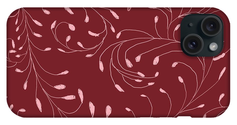 Pink and Red Zentangle Vines and Leaf Pattern - Phone Case