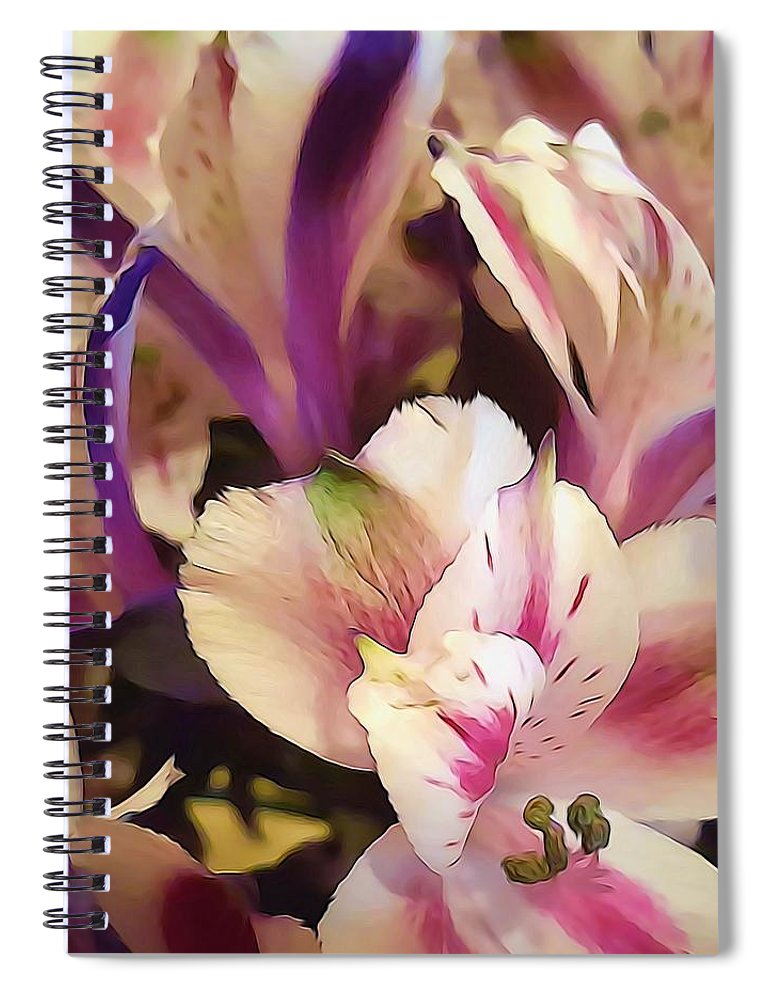 Pink and White Flowers - Spiral Notebook