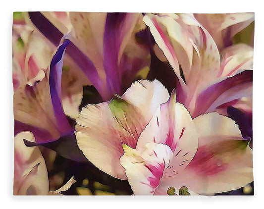 Pink and White Flowers - Blanket