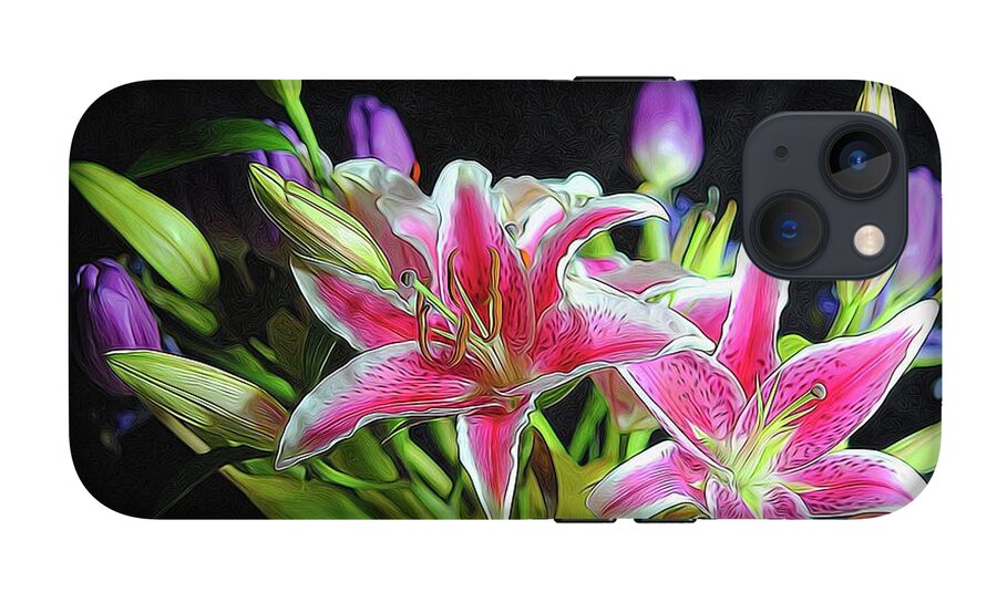 Pink and White Lily Bouquet - Phone Case