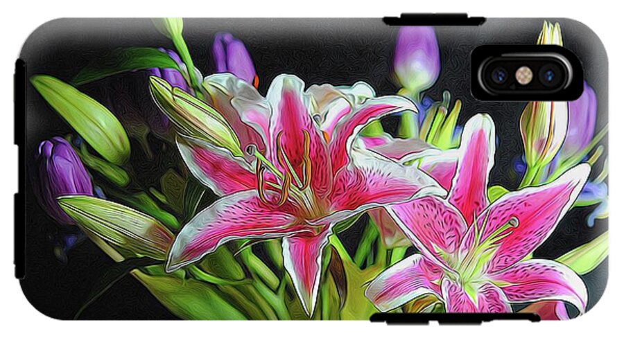 Pink and White Lily Bouquet - Phone Case