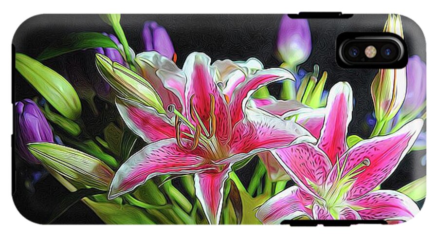 Pink and White Lily Bouquet - Phone Case