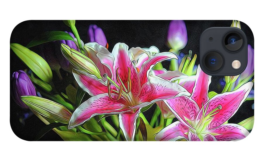 Pink and White Lily Bouquet - Phone Case