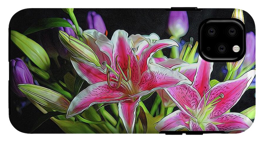 Pink and White Lily Bouquet - Phone Case
