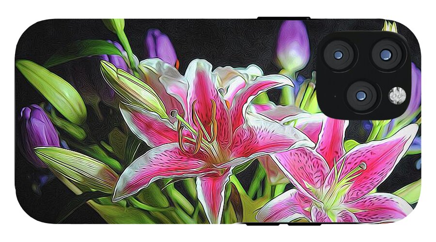 Pink and White Lily Bouquet - Phone Case