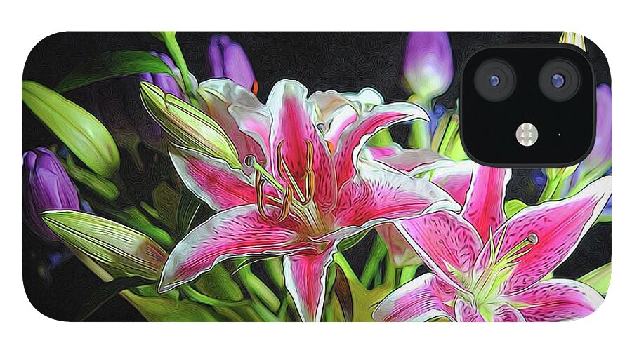 Pink and White Lily Bouquet - Phone Case