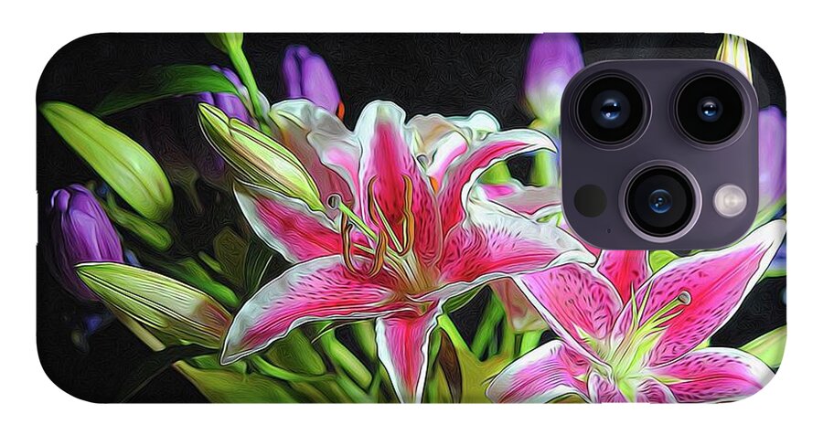 Pink and White Lily Bouquet - Phone Case