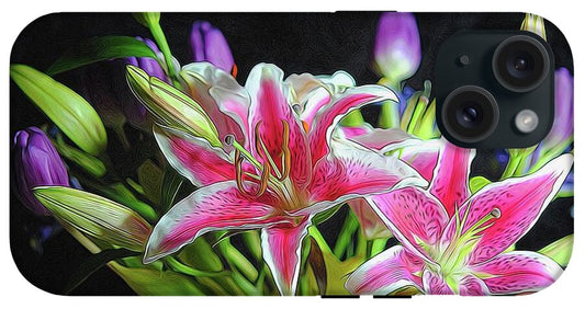 Pink and White Lily Bouquet - Phone Case