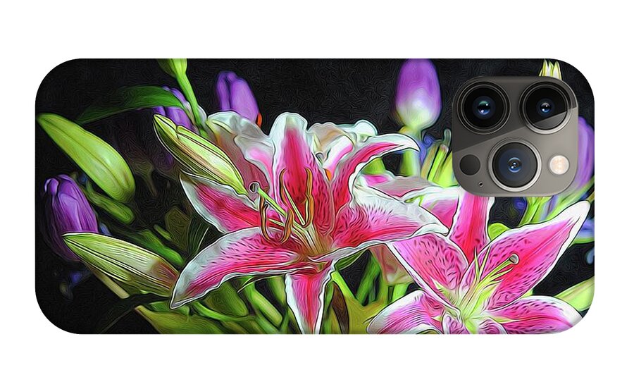 Pink and White Lily Bouquet - Phone Case
