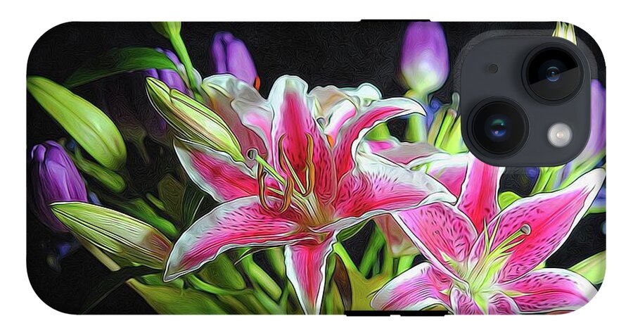 Pink and White Lily Bouquet - Phone Case