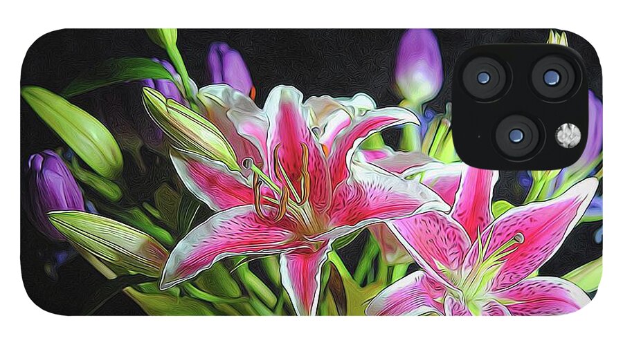 Pink and White Lily Bouquet - Phone Case