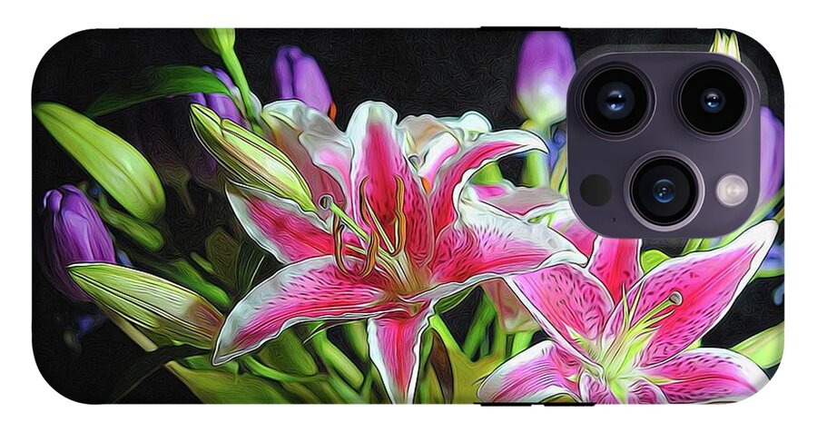 Pink and White Lily Bouquet - Phone Case