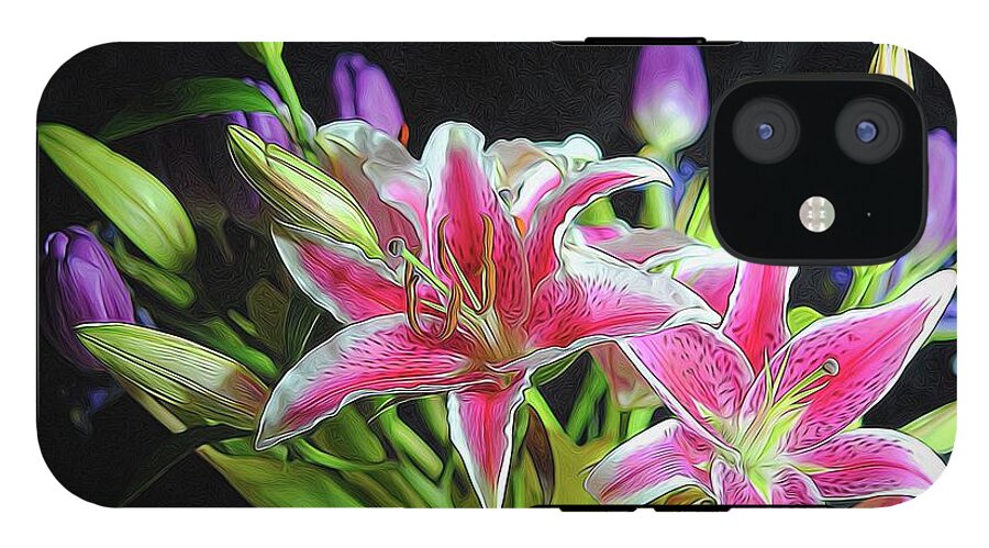 Pink and White Lily Bouquet - Phone Case