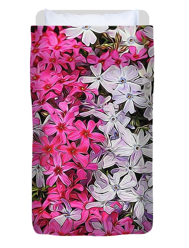 Pink and White Phlox - Duvet Cover