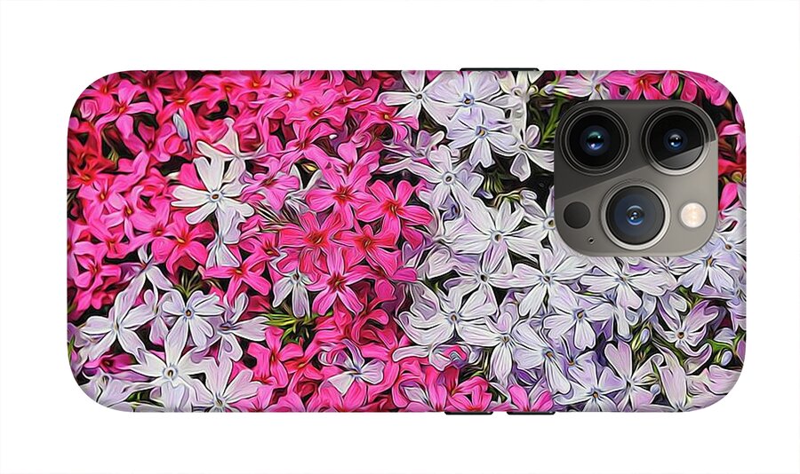 Pink and White Phlox - Phone Case