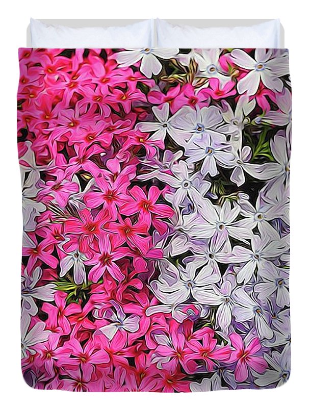 Pink and White Phlox - Duvet Cover