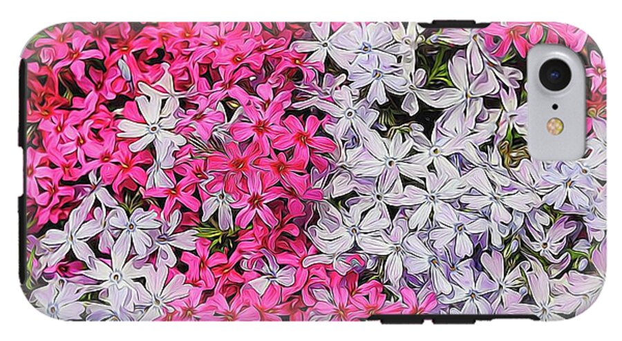 Pink and White Phlox - Phone Case