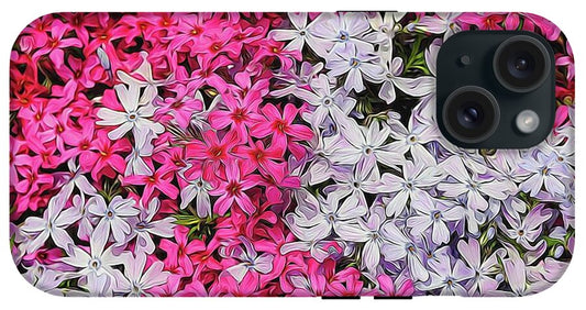 Pink and White Phlox - Phone Case