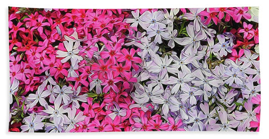 Pink and White Phlox - Bath Towel