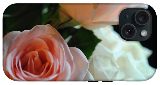 Pink and White Roses Bouquet - Phone Case