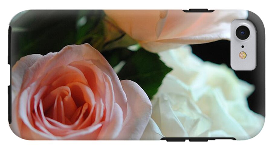 Pink and White Roses Bouquet - Phone Case