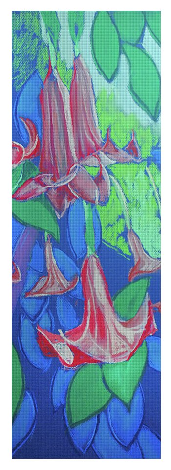 Pink Angels Trumpet Flowers Pastel - Yoga Mat