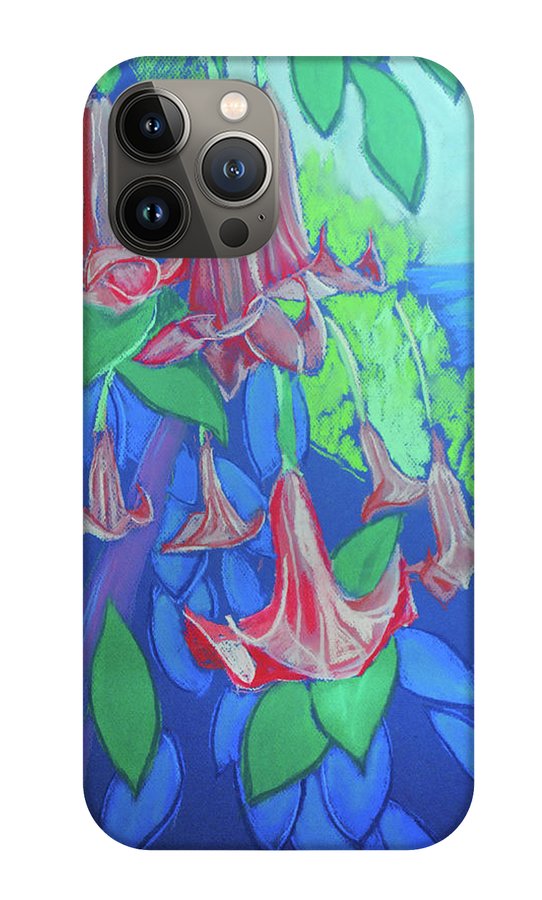 Pink Angels Trumpet Flowers Pastel - Phone Case
