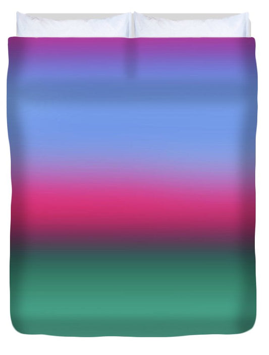 Pink Blue Green Gradient - Duvet Cover